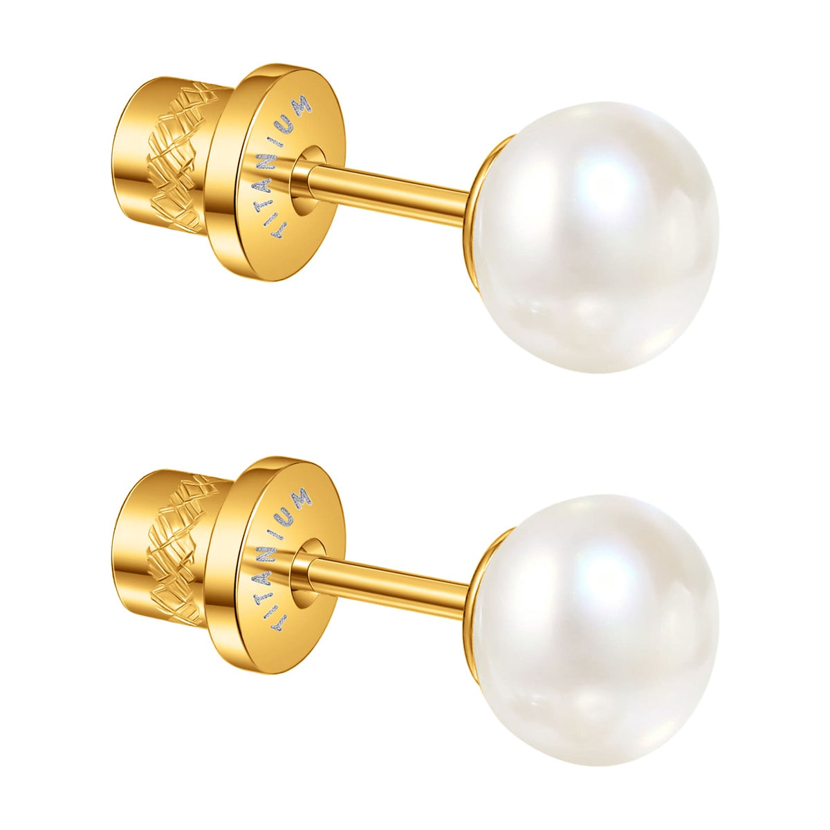 Limerencia Hypoallergenic Freshwater Cultured Pearl Stud Earrings for Women F136 Implant‑Grade Titanium Screw‑Back, Nickel‑Free & Lead‑Free, Comfortable for Sensitive Ears, Elegant Jewelry for Gifting