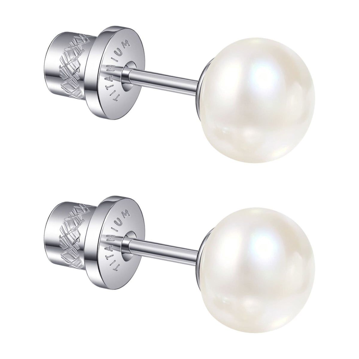 Limerencia Hypoallergenic Freshwater Cultured Pearl Stud Earrings for Women F136 Implant‑Grade Titanium Screw‑Back, Nickel‑Free & Lead‑Free, Comfortable for Sensitive Ears, Elegant Jewelry for Gifting