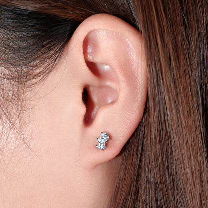 Pendientes hipoalergénicos Limerencia de titanio puro | Corona de circonita cúbica | Joyería de perforación de grado implante | Adecuado para oídos sensibles, joyería delicada