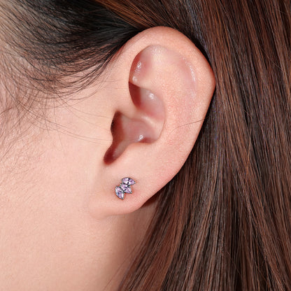 Pendientes hipoalergénicos Limerencia de titanio puro | Corona de circonita cúbica | Joyería de perforación de grado implante | Adecuado para oídos sensibles, joyería delicada