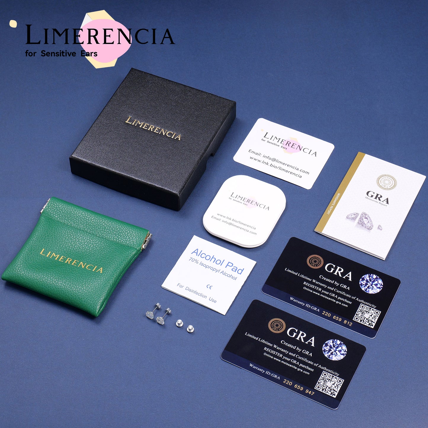 Limerencia Moissanite Stud Earrings for Women Men, F136 Hypoallergenic Titanium Earrings for Sensitive Ears, 18K White Gold Plated Star or Heart Flat Back, D Color VVS1 Clarity, GRA Certificate