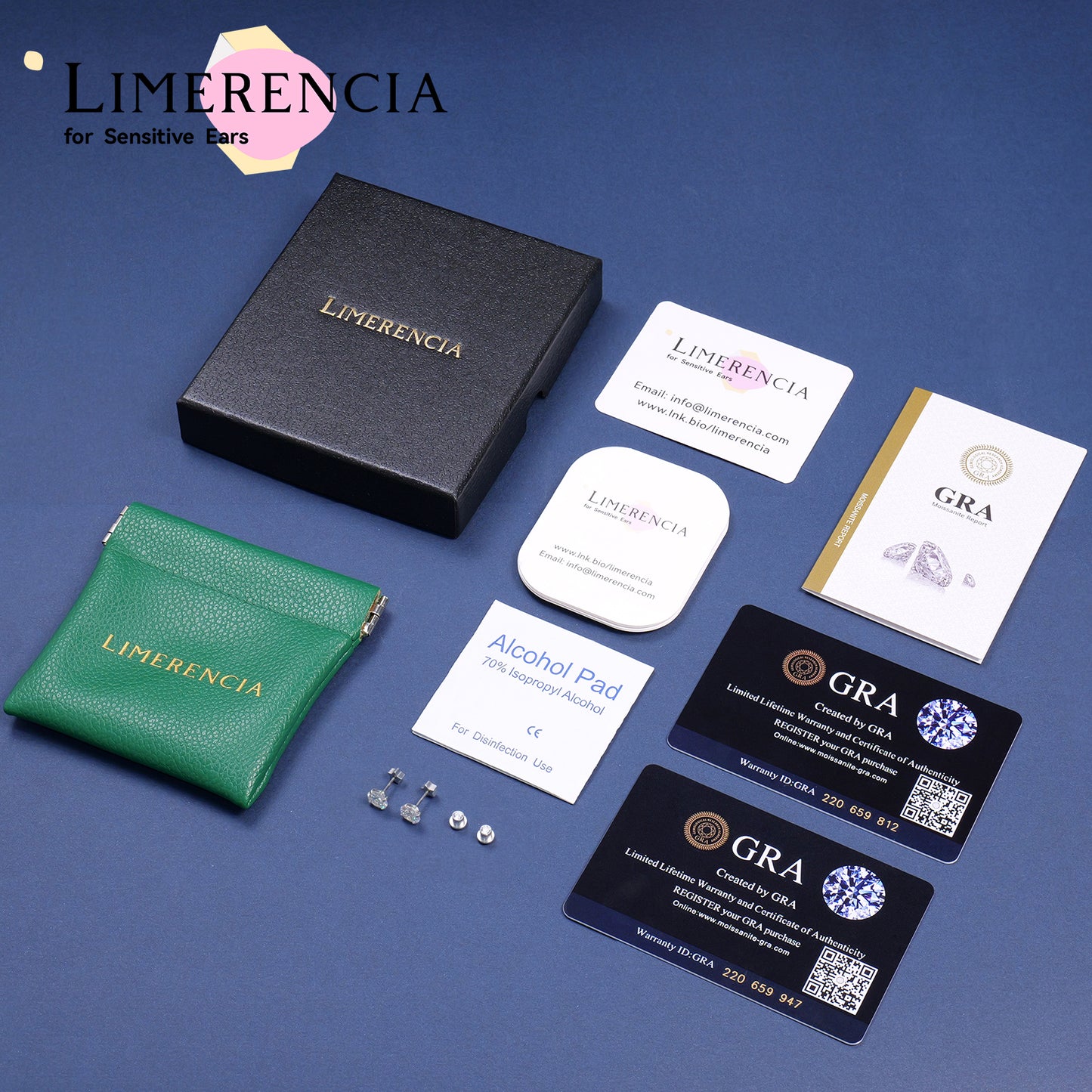 Limerencia Moissanite Stud Earrings for Women Men, F136 Hypoallergenic Titanium Earrings for Sensitive Ears, 18K White Gold Plated Star or Heart Flat Back, D Color VVS1 Clarity, GRA Certificate