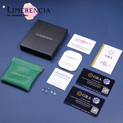 Limerencia Moissanite Stud Earrings for Women Men, F136 Hypoallergenic Titanium Earrings for Sensitive Ears, 18K White Gold Plated Star or Heart Flat Back, D Color VVS1 Clarity, GRA Certificate