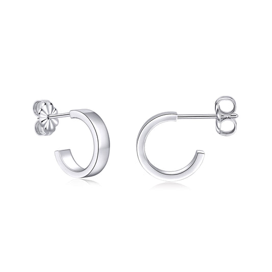 Limerencia Hypoallergenic G23 Pure Titanium Post Thin Square Edge Open Hoop | F136 Imlant Grade Womens Dainty Hoop Earrings | Lightweight for Sensitive Ears (10 mm, Gold)