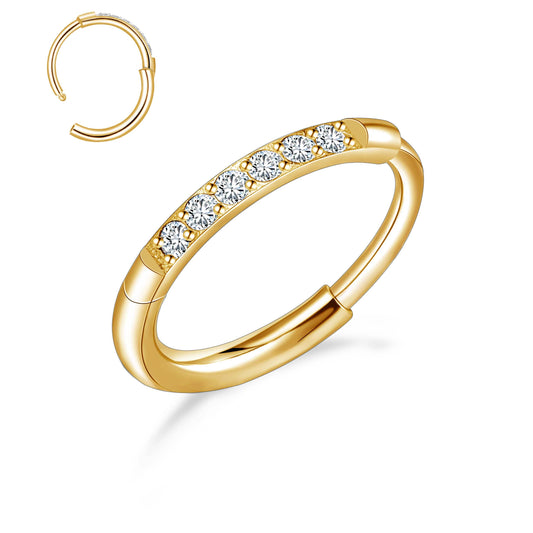 Anneau de nez en titane G23 Limerencia, anneau nasal zirconé 8 mm / 10 mm | Boucle d’oreille cartilage, anneau de septum, piercing tragus, conque, hélice, daith et lèvre, bijoux pour femme et homme