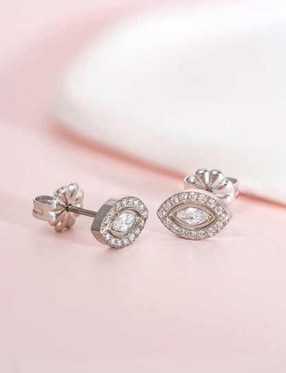 Limerencia Orecchini Ipoallergenici in Titanio Puro, Grappolo Zirconia Occhio Malocchio Minimalista | Gioielli Moda per Piercing Grado Implantare G23 per Orecchie Sensibili (Zirconia Trasparente)