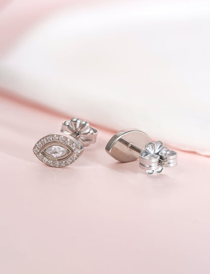 Limerencia Orecchini Ipoallergenici in Titanio Puro, Grappolo Zirconia Occhio Malocchio Minimalista | Gioielli Moda per Piercing Grado Implantare G23 per Orecchie Sensibili (Zirconia Trasparente)