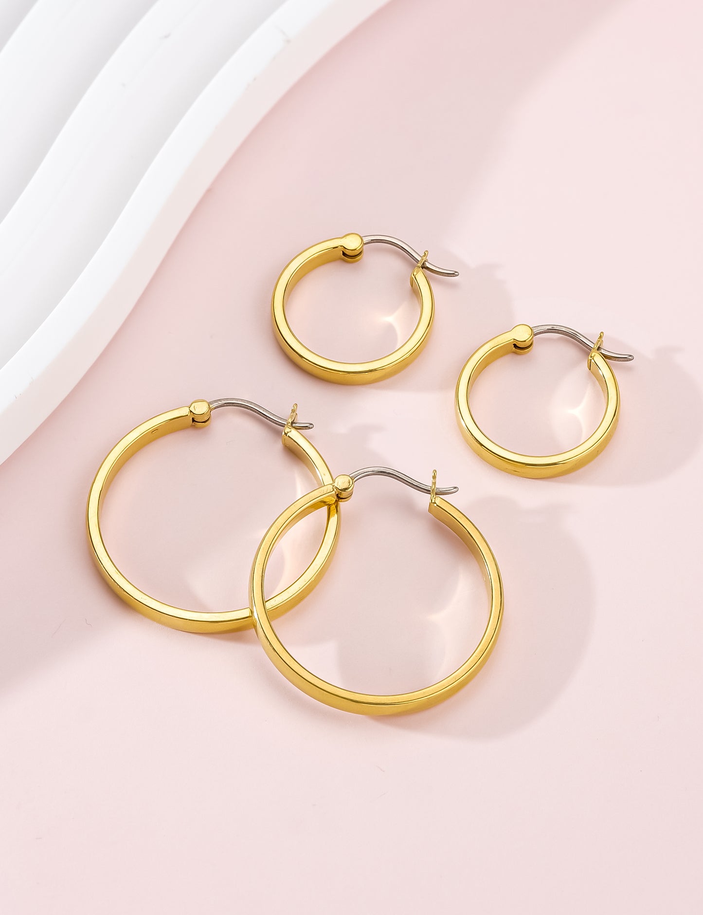 Limerencia G23 Pure Titanium Hypoallergenic Hoop Earrings for Women Sensitive Ears (No Gem, 20mm, Gold)