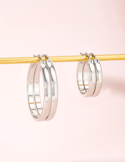Limerencia G23 Reiner Titan hypoallergener Creolen für Damen, empfindliche Ohren (ohne Stein, 20mm)