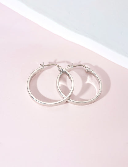Limerencia G23 Pendientes de aro hipoalergénicos de titanio puro para mujer con orejas sensibles (sin gema, 30 mm, oro)