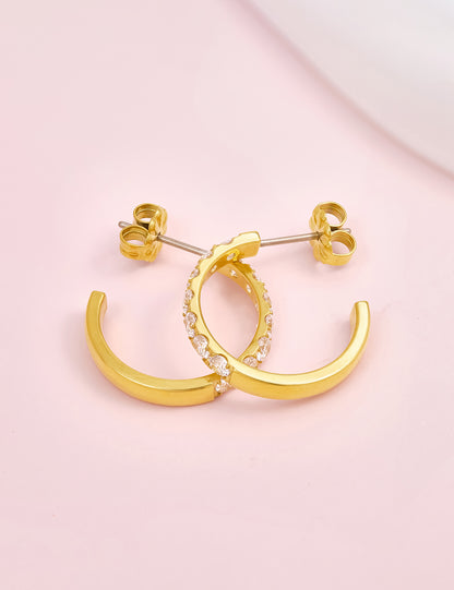 Shiny stay color titanium circle earrings
Comfortable titanium earrings for sleeping