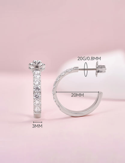 Classic 20mm titanium circle earrings
Elegant inlaid titanium earrings for women