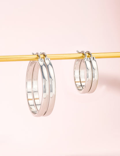 Pendientes de aro hipoalergénicos Limerencia G23 de titanio puro para mujer, para orejas sensibles (sin gema, 20 mm, oro)