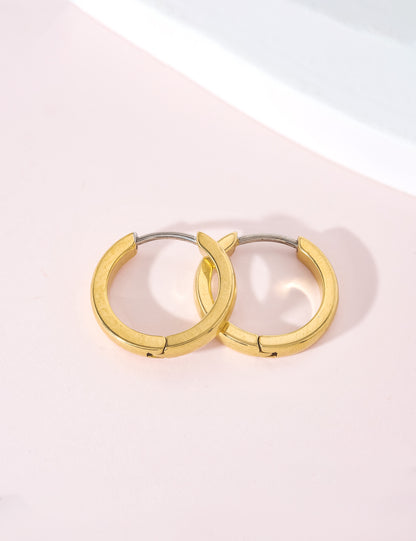 Limerencia G23 Reiner Titan Hypoallergener Huggie-Creolen für Damen mit empfindlichen Ohren (12 Millimeter, Gold)