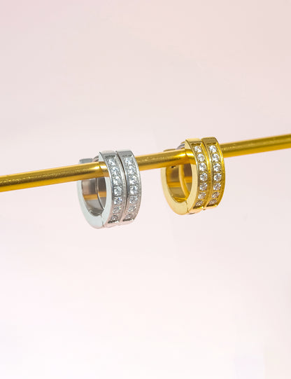 Limerencia G23 Aretes de aro hipoalergénicos de titanio puro para orejas sensibles (aro con circonita cúbica de 10 mm, oro)