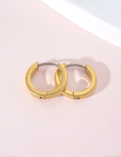 Orecchini cerchio huggie in titanio puro G23 ipoallergenico Limerencia per donna, adatti orecchie sensibili (8 millimetri, colore oro)