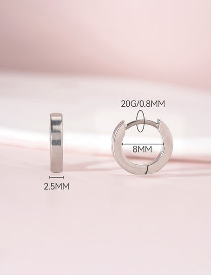 Orecchini cerchio huggie in titanio puro G23 ipoallergenico Limerencia per donna, adatti orecchie sensibili (8 millimetri, colore oro)