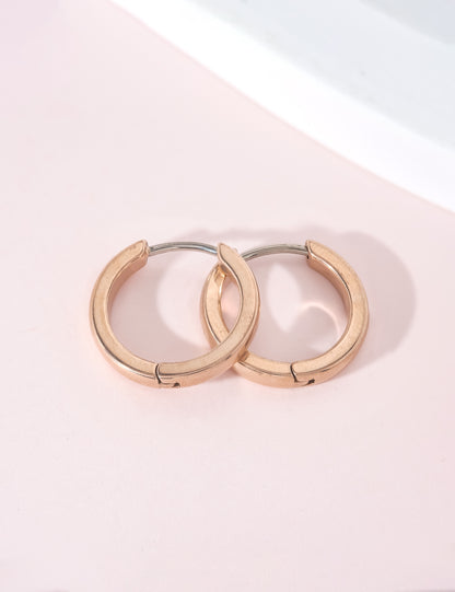 Limerencia G23 Reiner Titan Hypoallergener Huggie-Creolen für Damen mit empfindlichen Ohren (12 Millimeter, Gold)