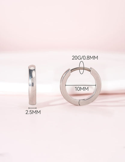 Orecchini cerchio huggie in titanio puro G23 ipoallergenico Limerencia per donna, adatti orecchie sensibili (10 millimetri)