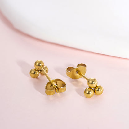 Limerencia G23 Aretes Hipoalergénicos de Titanio Puro | Pequeños Aretes de Bola Trinity | Minimalistas, Grado de Implante F136 | Adecuados para Orejas Sensibles Joyería Delicada (6mm, Plata)