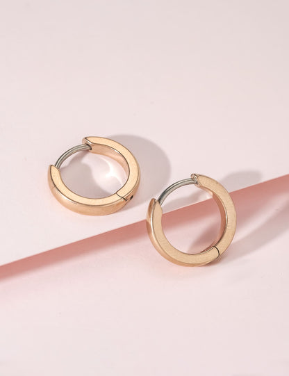 Orecchini cerchio huggie in titanio puro G23 ipoallergenico Limerencia per donna, adatti orecchie sensibili (10 millimetri)