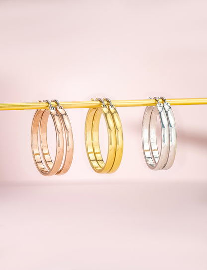 Pendientes de aro hipoalergénicos Limerencia G23 de titanio puro para mujer, para orejas sensibles (sin gema, 20 mm, oro)