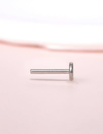 limerencia 18g Titan Innengewinde Tragus Piercing Schmuck CZ Top Flachrücken Piercing Nasenstecker Ohrring, Helix, Knorpel, Labret, Monroe für Frauen oder Männer (Teile-Silber)