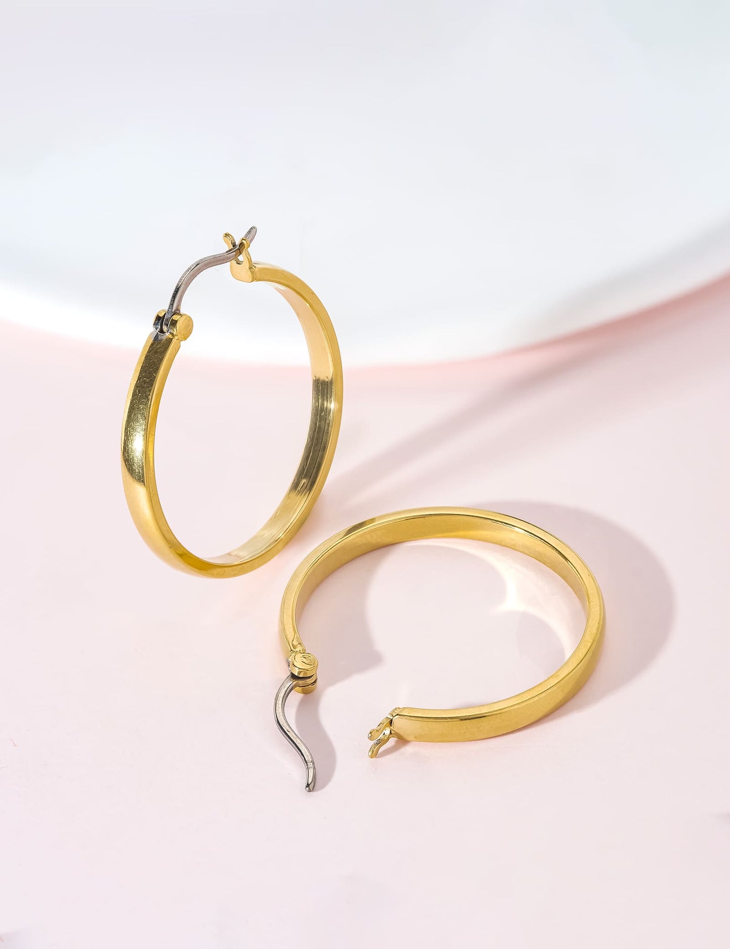 Orecchini cerchio in titanio puro G23 Limerencia ipoallergenici per donne con orecchie sensibili (senza pietre, 30 mm)