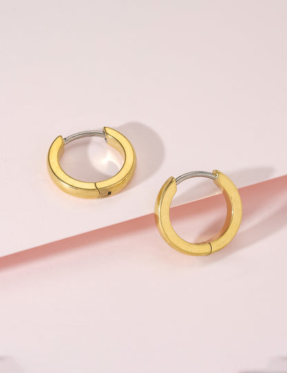 Orecchini cerchio huggie in titanio puro G23 ipoallergenico Limerencia per donna, adatti orecchie sensibili (8 millimetri, colore oro)