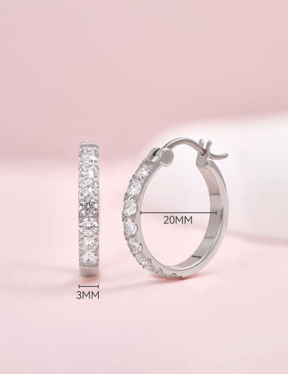 Limerencia Boucles d'oreilles anneaux hypoallergéniques en titane pur G23, clous huggie en titane F136 pour femmes aux oreilles sensibles (20 mm)