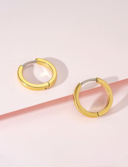 Orecchini cerchio huggie in titanio puro G23 ipoallergenico Limerencia da donna, ideali per orecchie sensibili (12 millimetri)