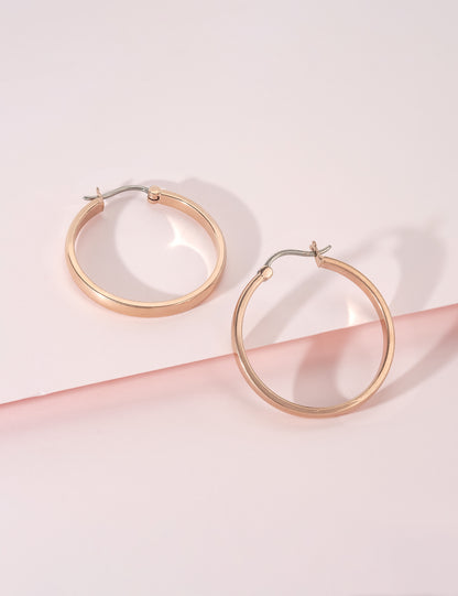 Limerencia G23 Pendientes de aro hipoalergénicos de titanio puro para mujer con orejas sensibles (sin gema, 30 mm, oro)