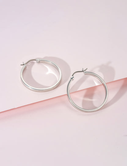 Limerencia G23 Pendientes de aro hipoalergénicos de titanio puro para mujer con orejas sensibles (sin gema, 30 mm, oro)