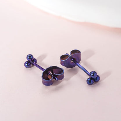 Orecchini ipoallergenici in titanio puro G23 Limerencia | Piccoli orecchini a tre sfere minimalisti, titanio implantabile F136, gioielli delicati per orecchie sensibili 