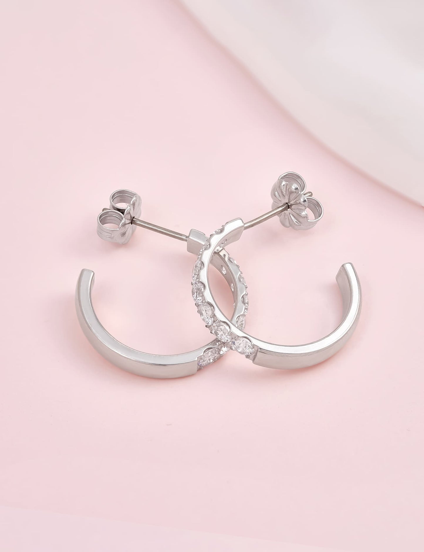 Orecchini cerchio in titanio puro G23 ipoallergenico Limerencia, orecchini huggie in titanio F136 per donne con orecchie sensibili (cerchio aperto 20 mm, argento)
