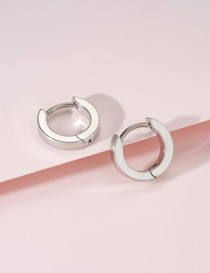 Limerencia G23 Pure Titanium Hypoallergenic Huggie Hoop Earrings for Women Sensitive Ears (8 Millimeters)