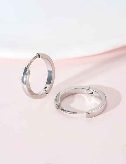 Orecchini cerchio huggie in titanio puro G23 ipoallergenico Limerencia da donna, ideali per orecchie sensibili (12 millimetri)