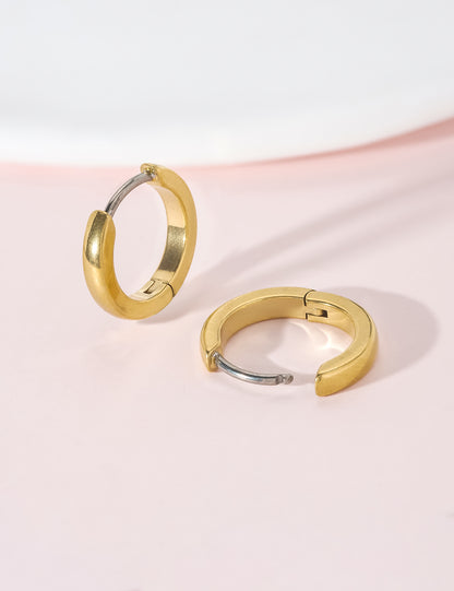 Orecchini cerchio huggie in titanio puro G23 ipoallergenico Limerencia per donna, adatti orecchie sensibili (8 millimetri, colore oro)