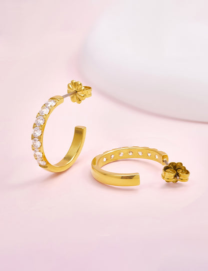 Everyday wear comfortable titanium hoops
Sleeping wearable titanium inlaid earrings