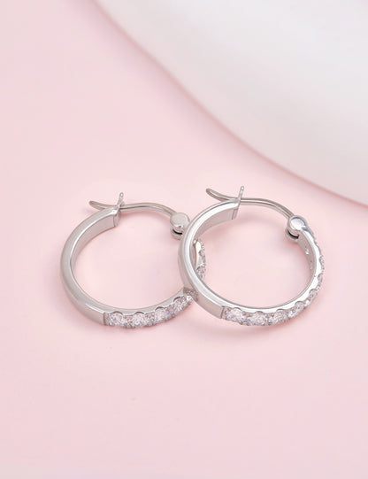 Women hypoallergenic inlaid earrings
Ladies formal titanium circle earrings
