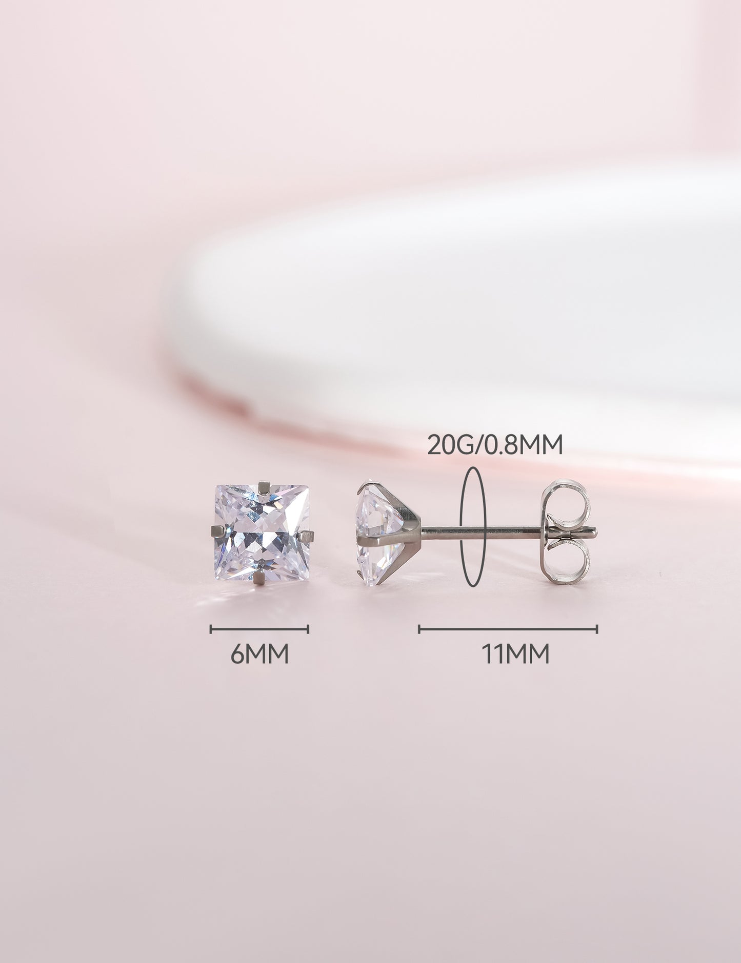 Limerencia Hypoallergenic G23 Titanium Earrings, F136 Implant Grade Pure Titanium Medical, Suitable for Sensitive Ears with Birthstone Crystals CZ Simulated Diamonds (diamond)