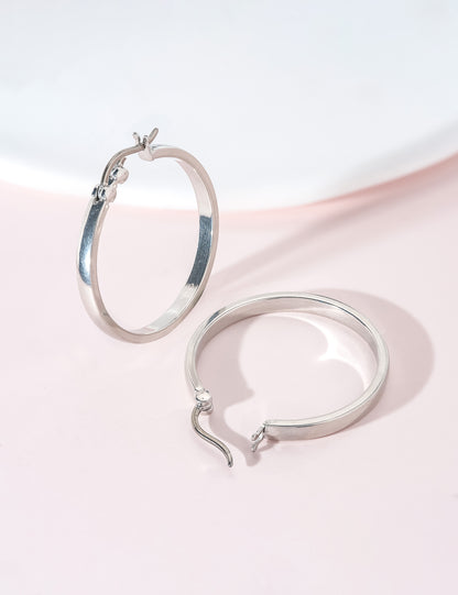 Limerencia G23 Pendientes de aro hipoalergénicos de titanio puro para mujer con orejas sensibles (sin gema, 30 mm, oro)