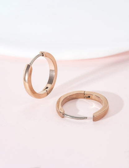 Limerencia G23 Reiner Titan Hypoallergener Huggie-Creolen für Damen mit empfindlichen Ohren (12 Millimeter, Gold)
