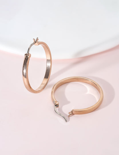 Limerencia G23 Pendientes de aro hipoalergénicos de titanio puro para mujer con orejas sensibles (sin gema, 30 mm, oro)