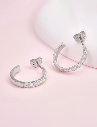 Orecchini cerchio in titanio puro G23 ipoallergenico Limerencia, orecchini huggie in titanio F136 per donne con orecchie sensibili (cerchio aperto 20 mm, argento)