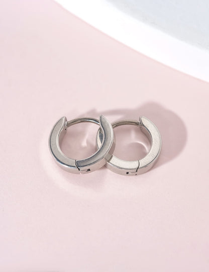 Limerencia G23 Pure Titanium Hypoallergenic Huggie Hoop Earrings for Women Sensitive Ears (8 Millimeters)