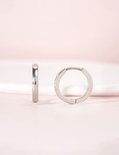 Orecchini cerchio huggie in titanio puro G23 ipoallergenico Limerencia da donna, ideali per orecchie sensibili (12 millimetri)