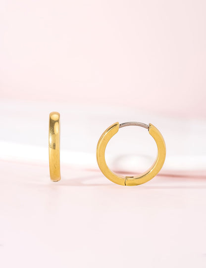 Orecchini cerchio huggie in titanio puro G23 ipoallergenico Limerencia da donna, ideali per orecchie sensibili (12 millimetri)