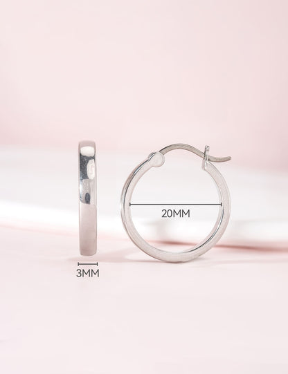 Limerencia G23 Reiner Titan hypoallergener Creolen für Damen, empfindliche Ohren (ohne Stein, 20mm)
