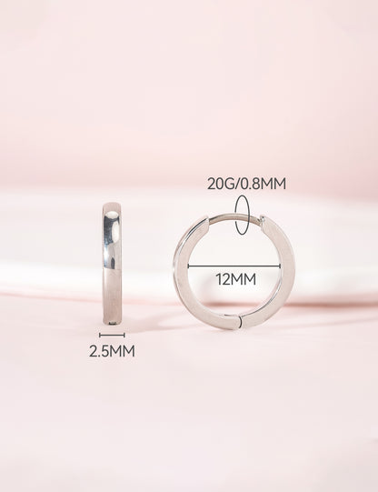 Limerencia G23 Reiner Titan Hypoallergener Huggie-Creolen für Damen mit empfindlichen Ohren (12 Millimeter, Gold)